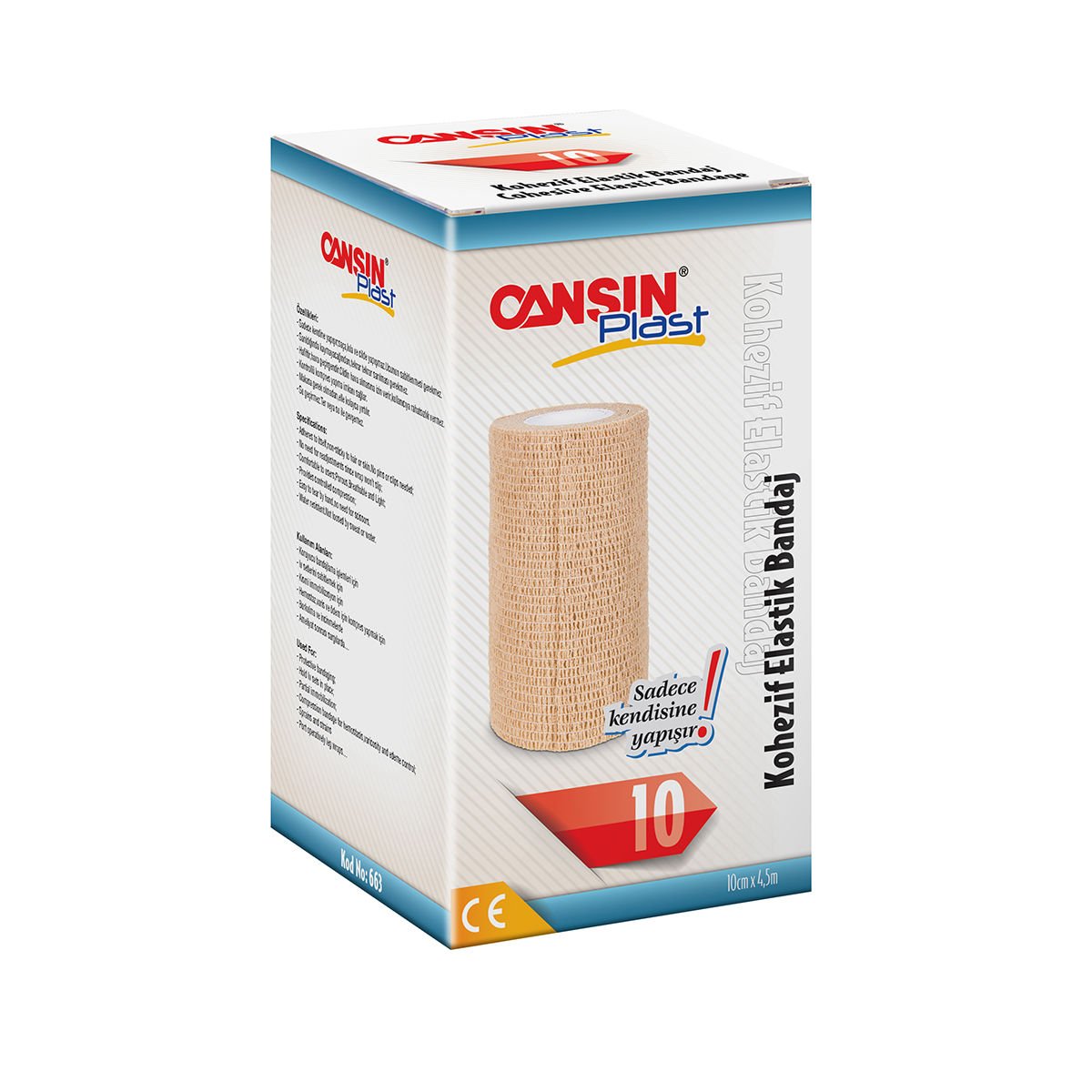 Cansınplast Kohezif Elastik Bandaj 10cmx4.5m