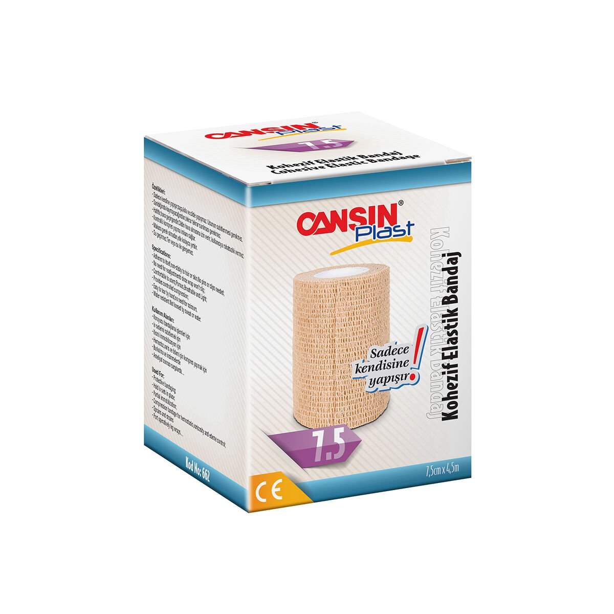 Cansınplast Kohezif Elastik Bandaj 7.5cmx4.5m