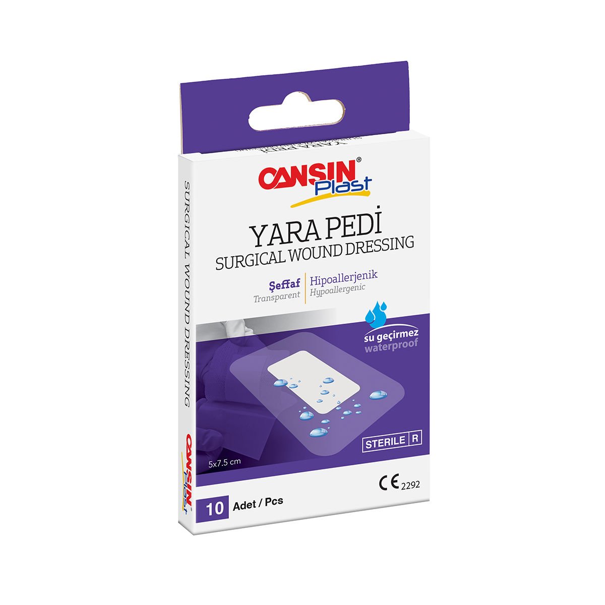 Cansın Plast Şeffaf Yara Pedi-Steril 5x7.5cm - 10 Adet