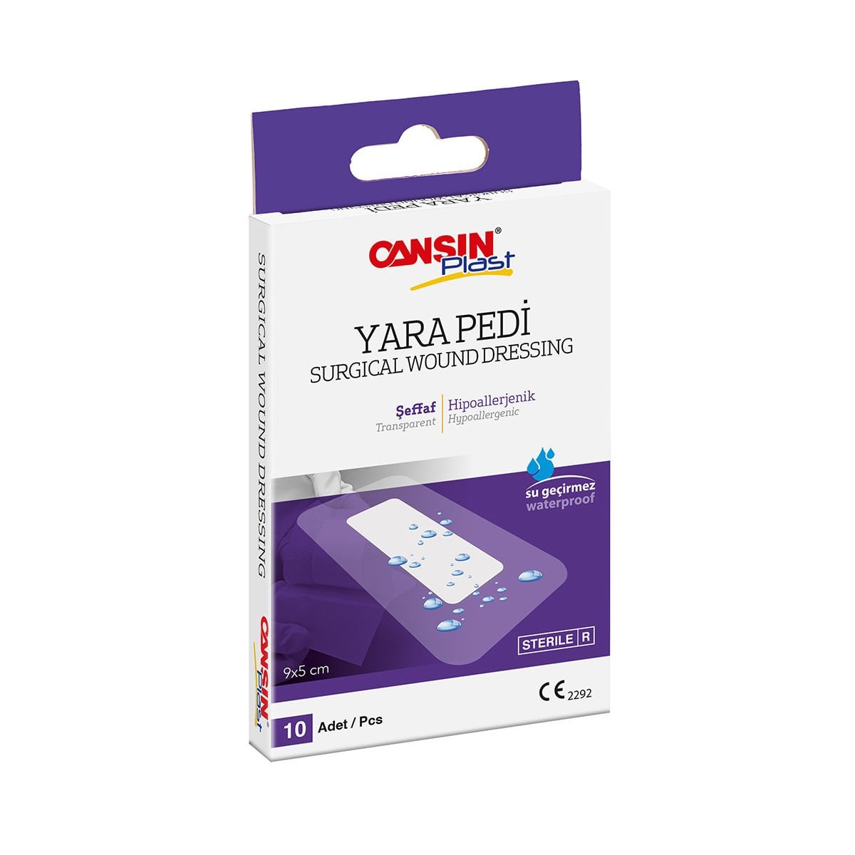 Cansın Plast Şeffaf Yara Pedi-Steril 9x5cm - 10 Adet