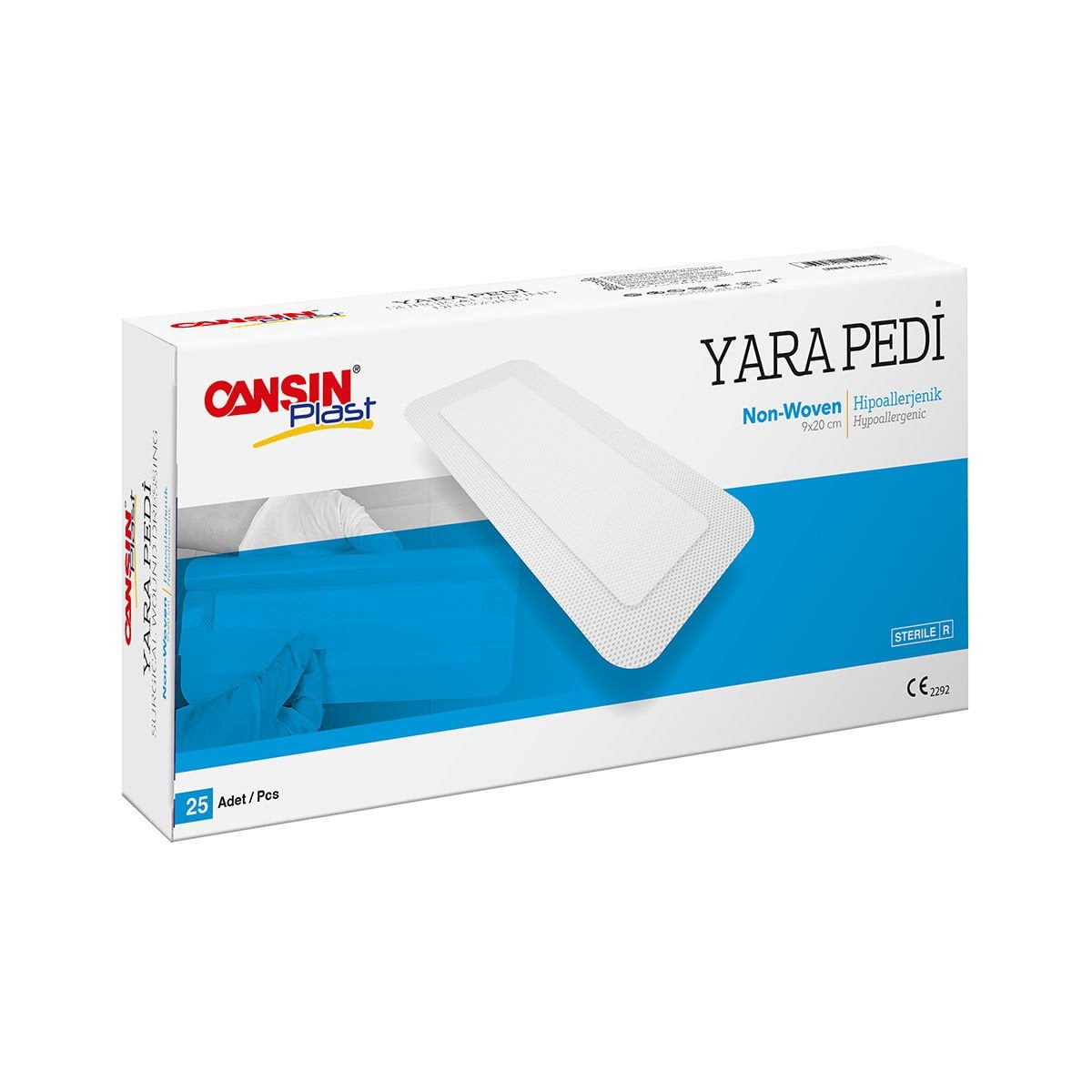 Cansın Plast Non-Woven Yara Pedi-Steril 9x20cm - 25 Adet