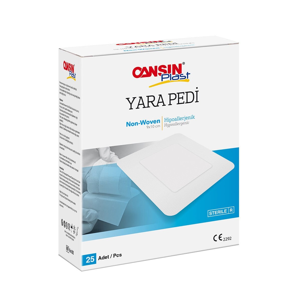 Cansın Plast Non-Woven Yara Pedi-Steril 9x10cm - 25 Adet