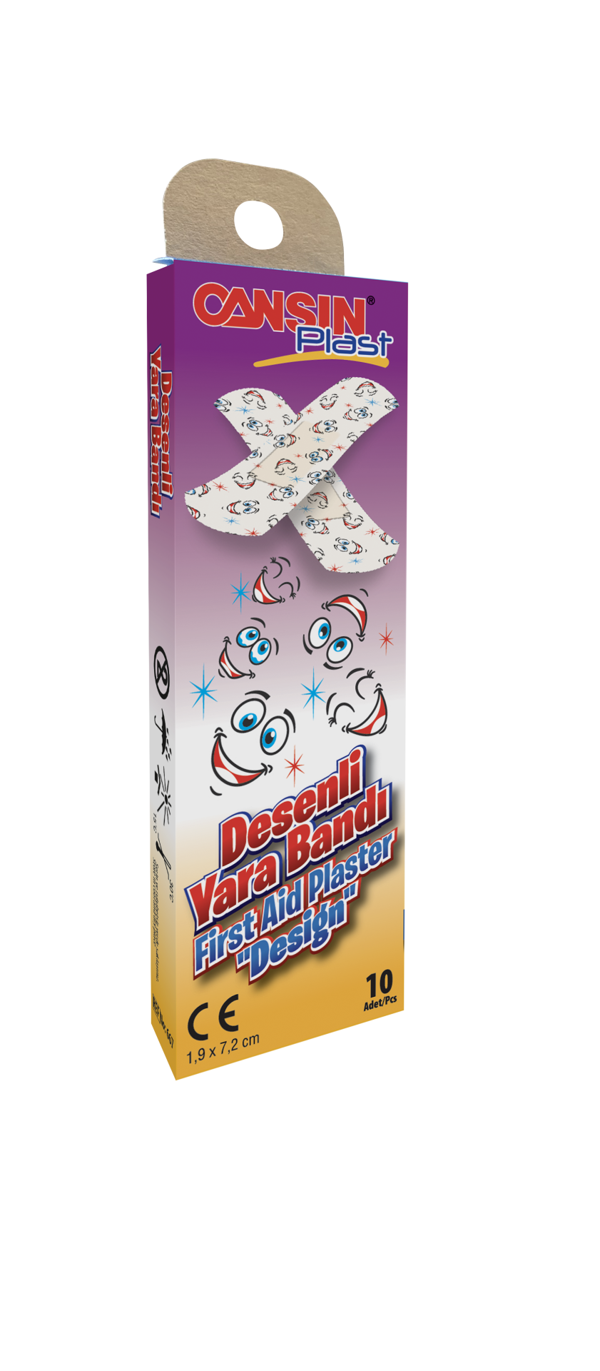 Cansınplast Gülen Çocuk Desenli Yara Bandı-10'lu