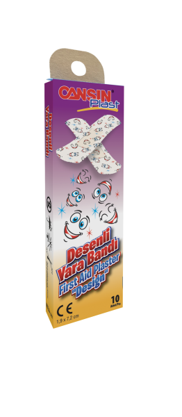 Cansınplast Gülen Çocuk Desenli Yara Bandı-10'lu
