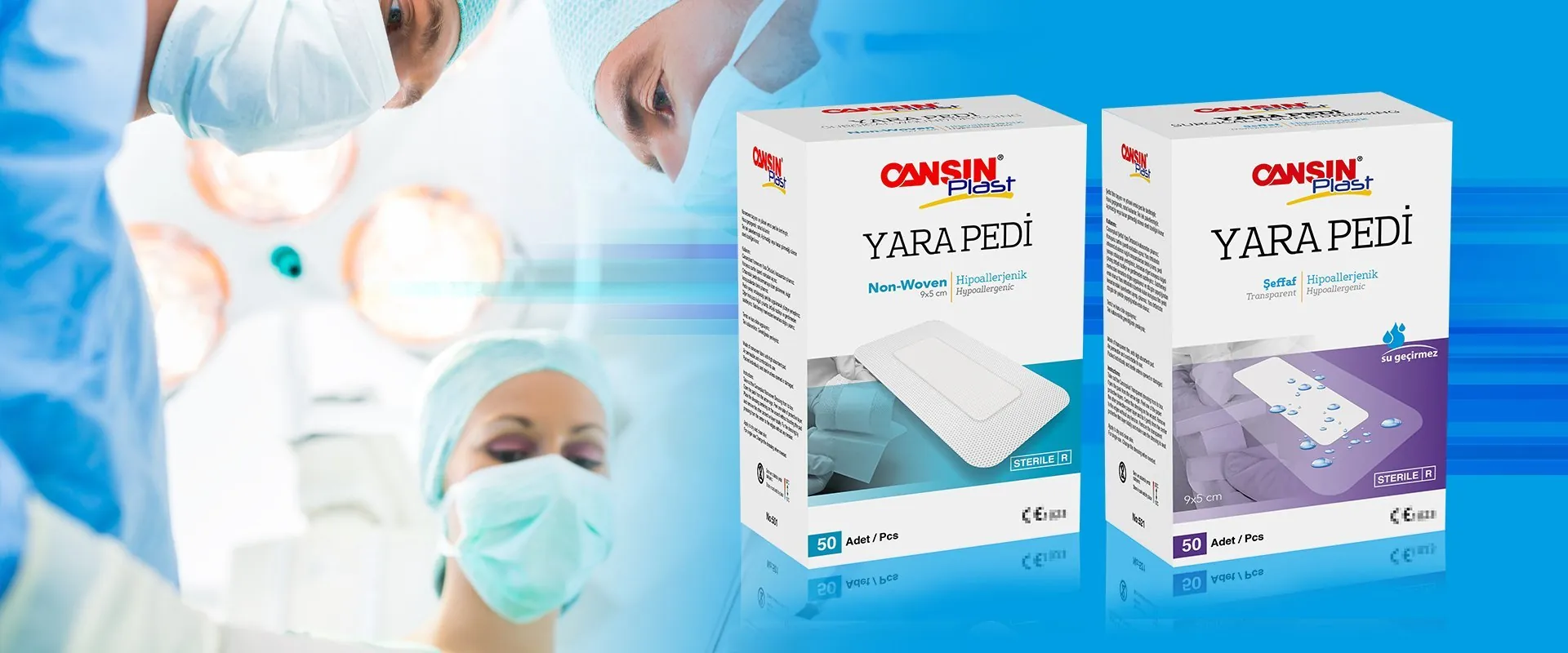 Cansın Plast Yara Pedi - Hipoalerjenik Şeffaf ve Non-Woven Steril Pedler